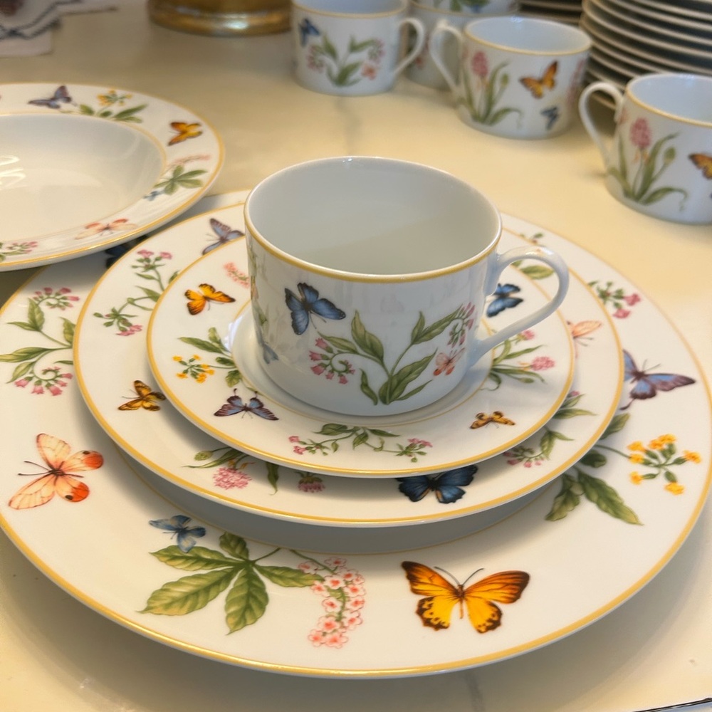 Gotham Butterfly Menagerie 4 Piece Porcelain Dinnerware Set